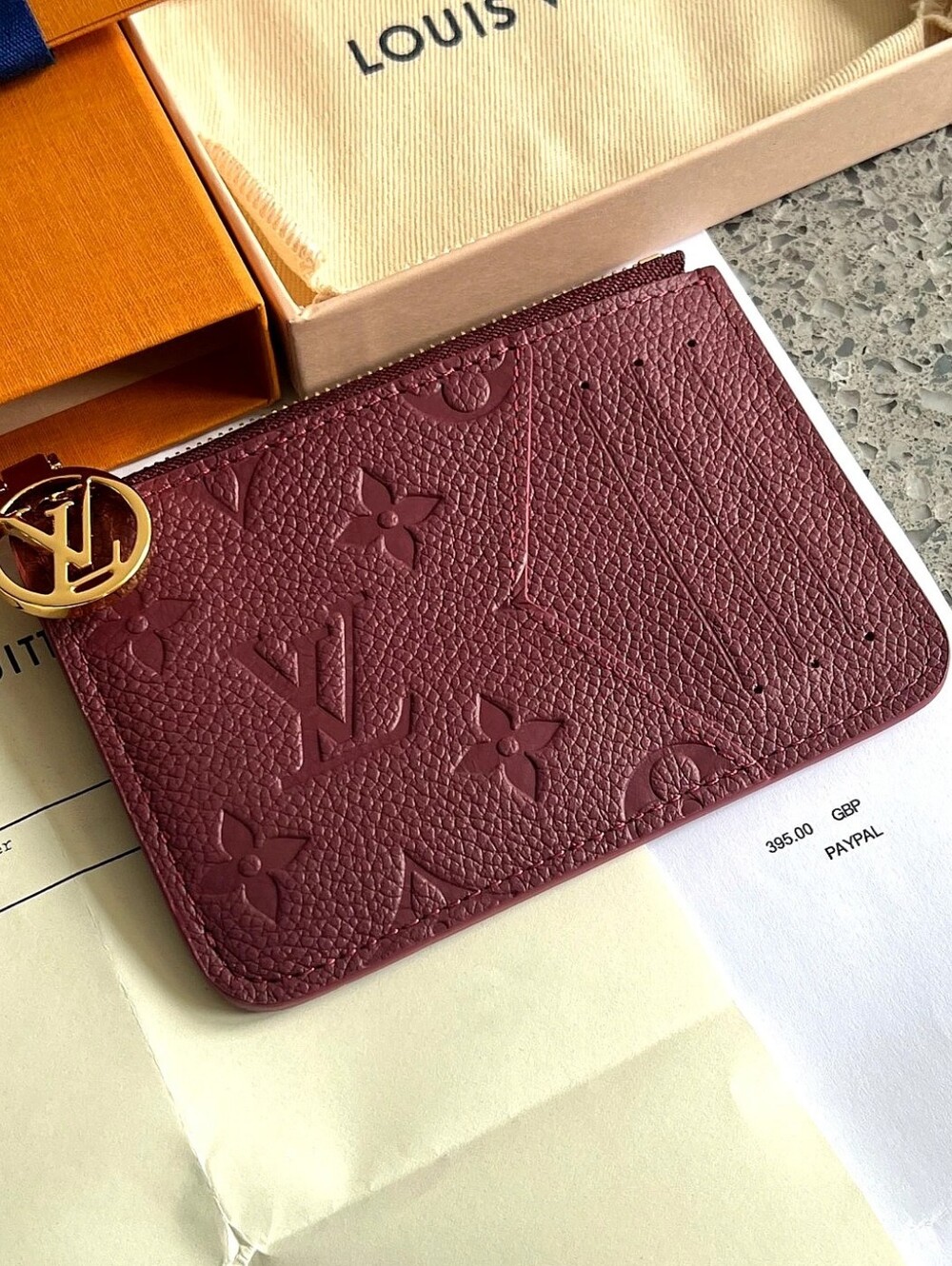 Louis Vuitton Grenat Red Romy Card Holder